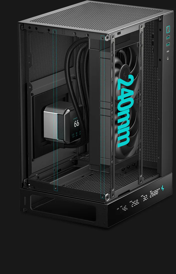 Vỏ Case DeepCool CH170 Digital WH