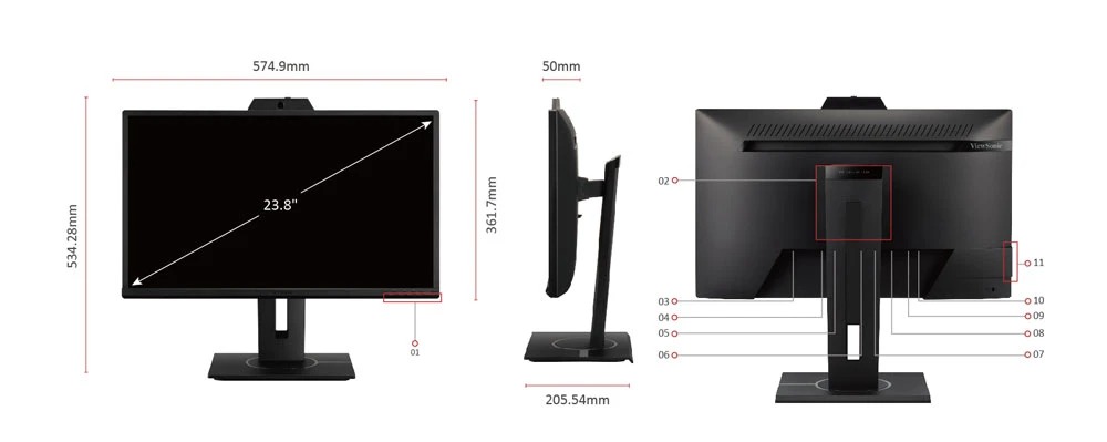 Màn Hình tích hợp Webcam ViewSonic VG2440V 24 inch FHD IPS 60Hz