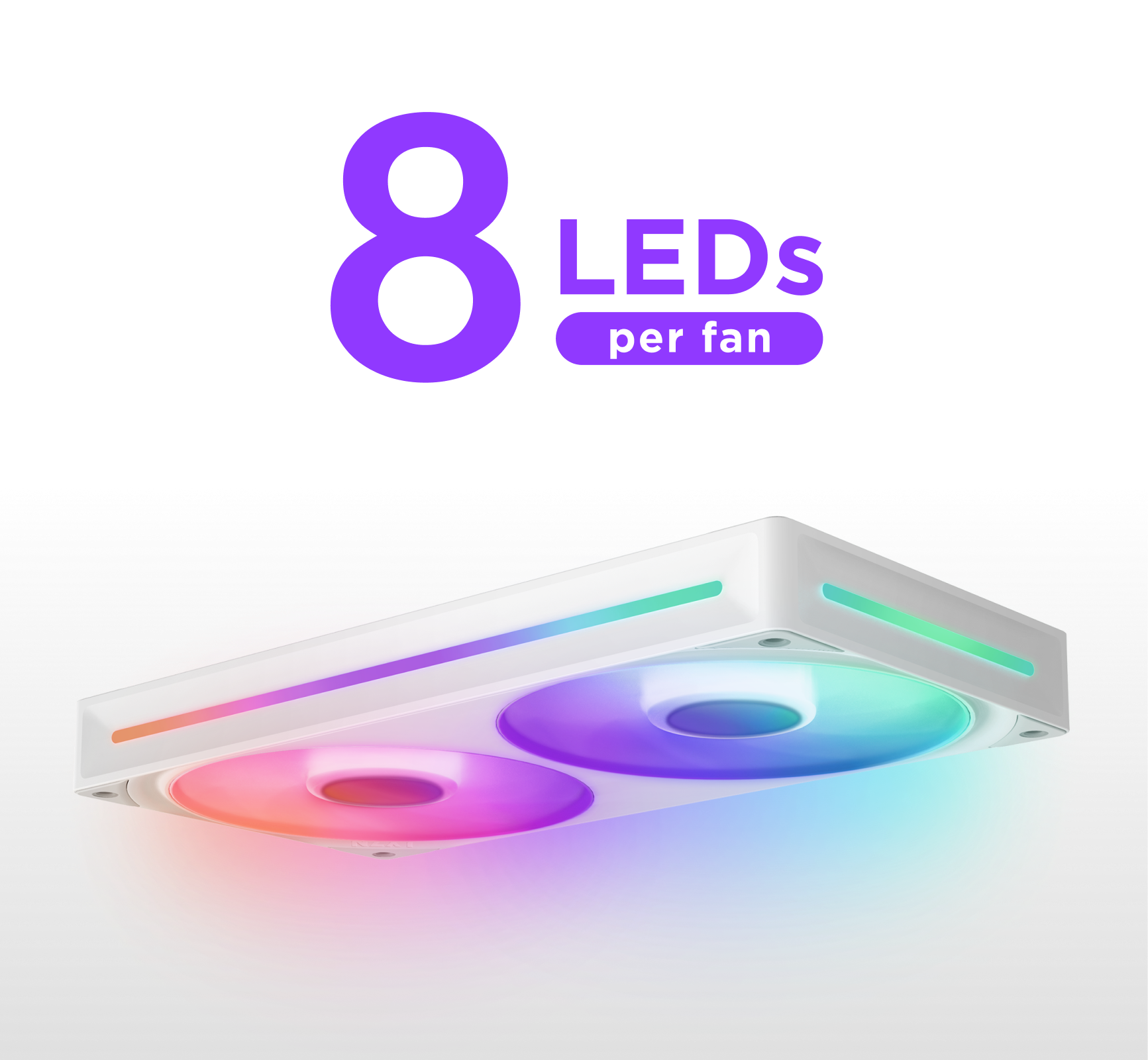 F240 RGB Core - Floating fan. 8 LEDs per fan
