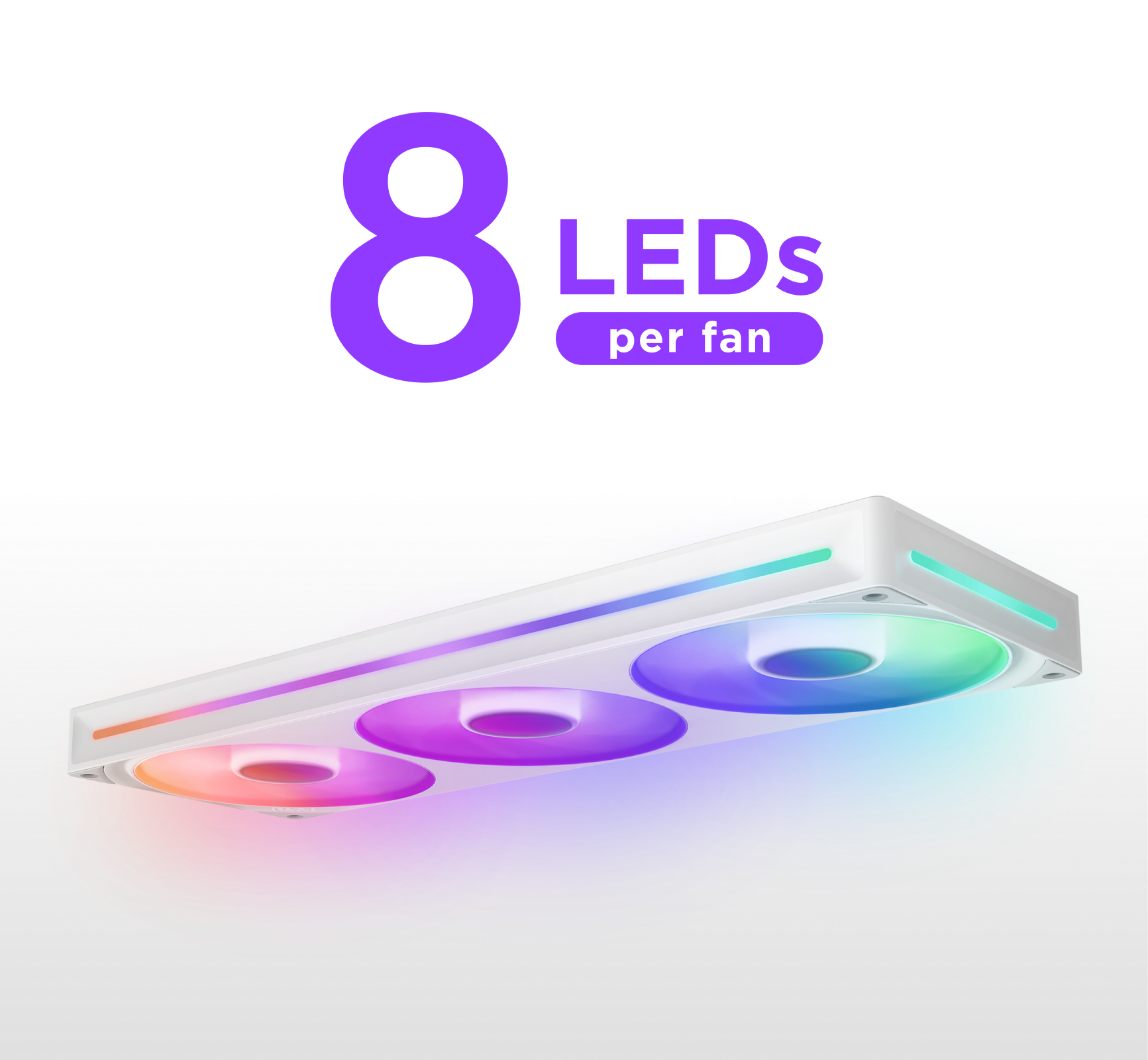 F360 RGB Core - Floating fan. 8 LEDs per fan