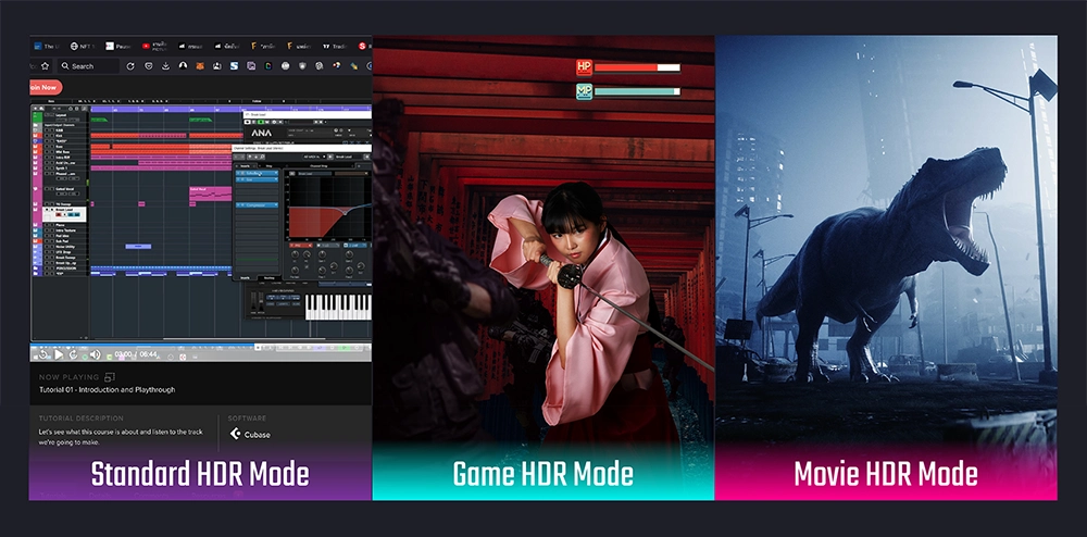 Ba chế độ HDR là: Tiêu chuẩn, Trò chơi và Phim.