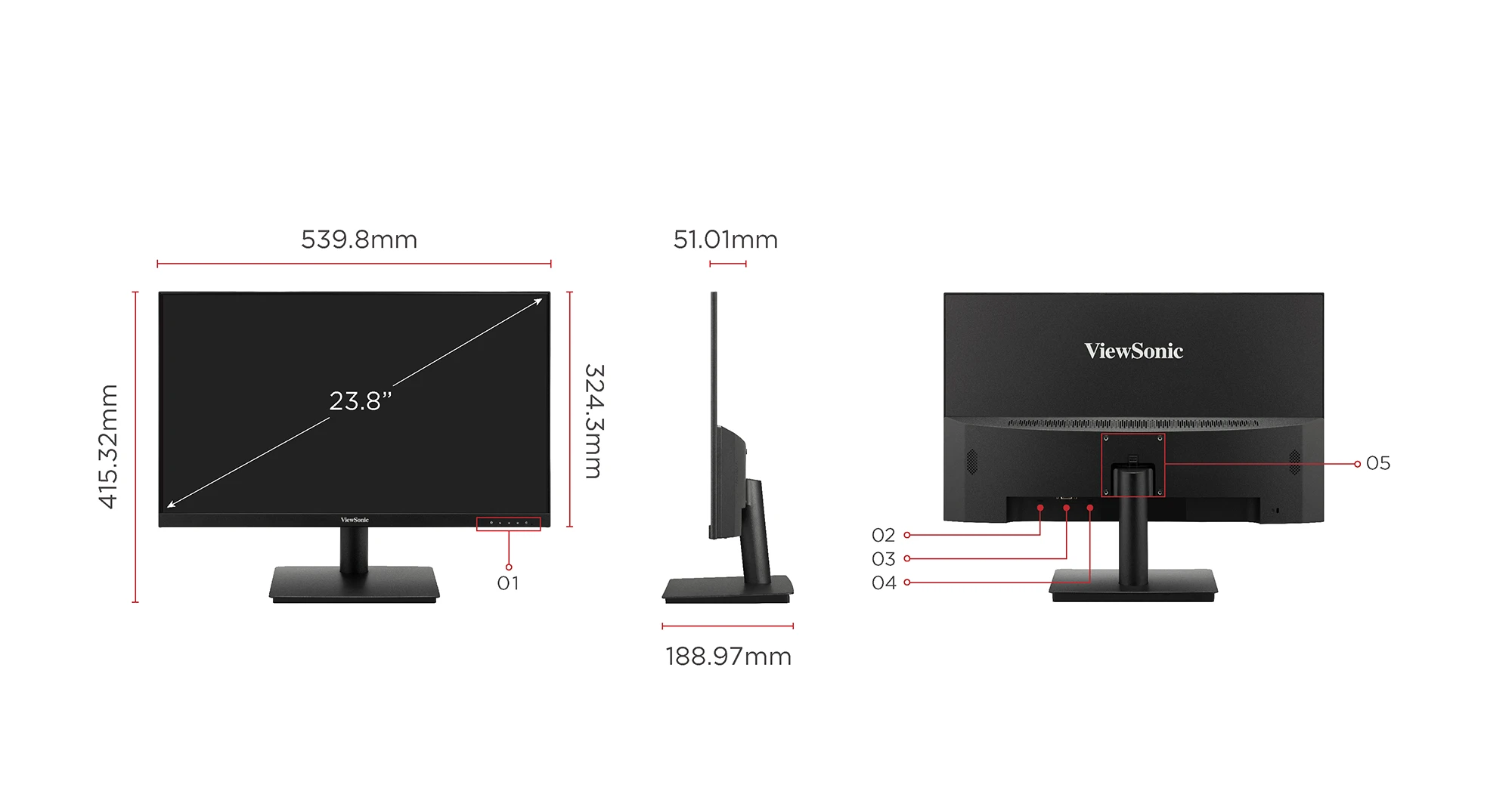 Màn Hình ViewSonic VA240-H 24 inch FHD IPS 100Hz 1ms 104% sRGB