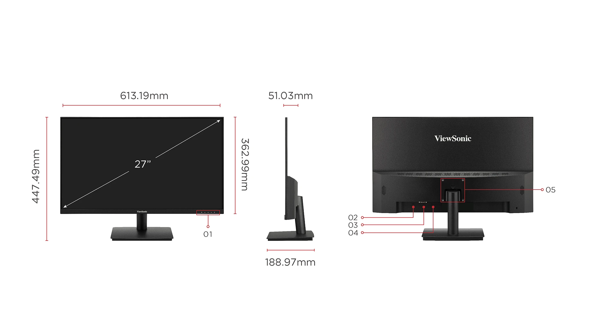 Màn Hình ViewSonic VA270-H 27 inch FHD IPS 100Hz 1ms 104% sRGB