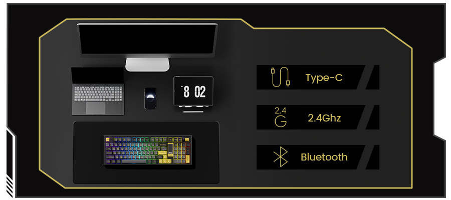 Bàn Phím Cơ AKKO 5098B Black & Gold (RGB / Hotswap / Akko V3 Piano Pro)