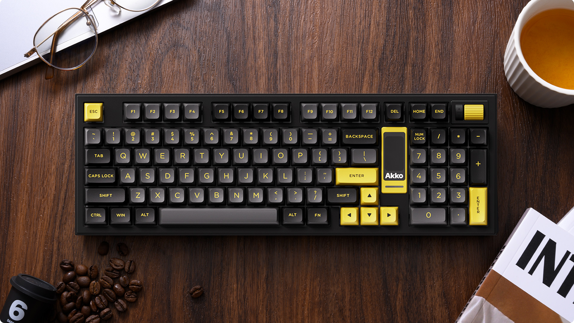 Bàn Phím Cơ AKKO 5098B Black & Gold (RGB / Hotswap / Akko V3 Piano Pro)