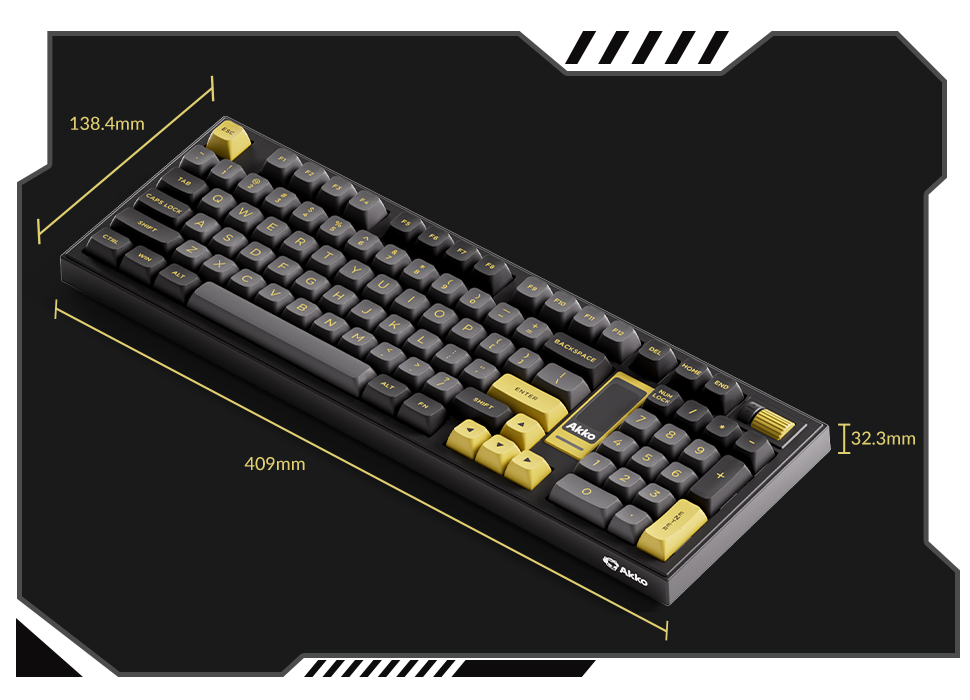 Bàn Phím Cơ AKKO 5098B Black & Gold (RGB / Hotswap / Akko V3 Piano Pro)