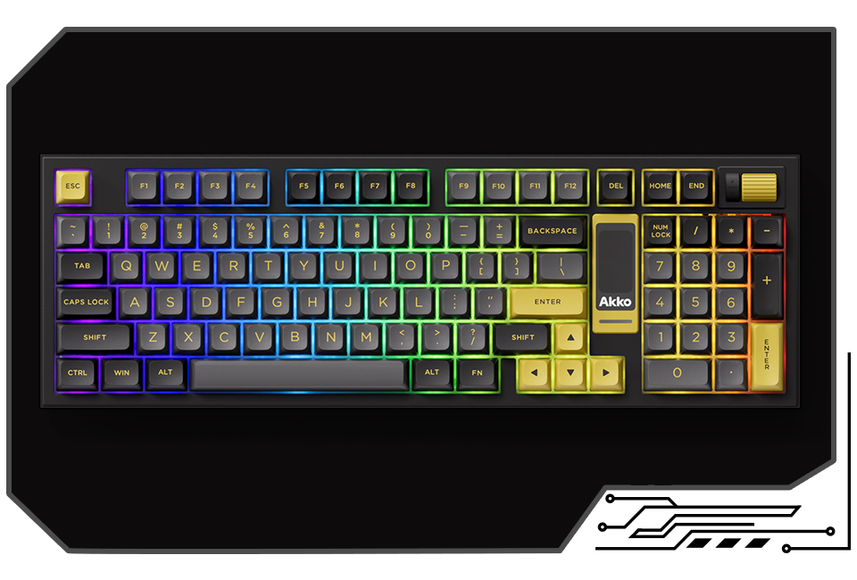 Bàn Phím Cơ AKKO 5098B Black & Gold (RGB / Hotswap / Akko V3 Piano Pro)