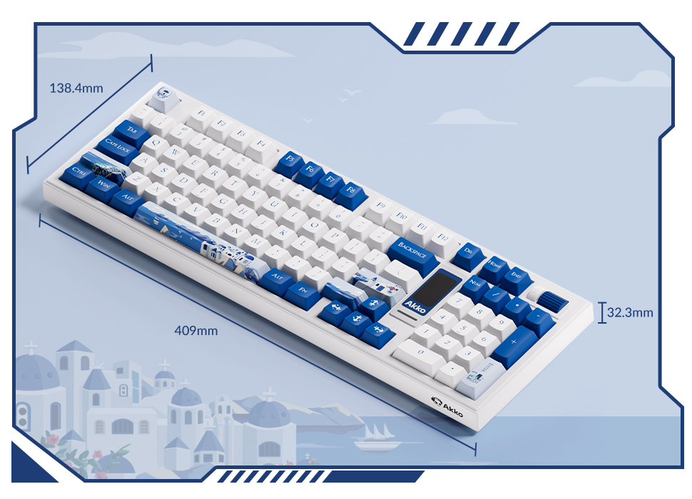 Bàn Phím Cơ Không Dây AKKO 5098B Santorini (RGB / Hotswap / Akko V3 Piano Pro)