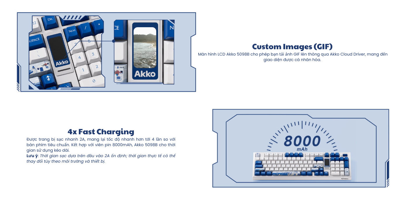 Bàn Phím Cơ Không Dây AKKO 5098B Santorini (RGB / Hotswap / Akko V3 Piano Pro)