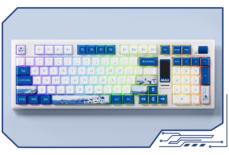 Bàn Phím Cơ Không Dây AKKO 5098B Santorini (RGB / Hotswap / Akko V3 Piano Pro)
