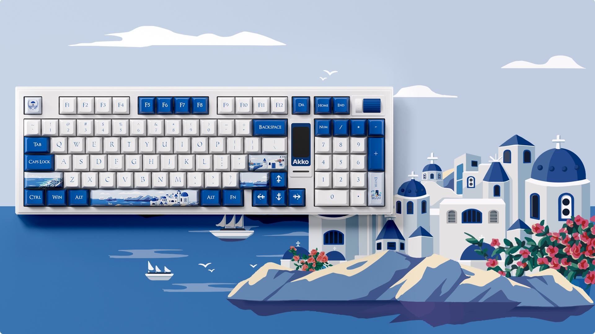 Bàn Phím Cơ Không Dây AKKO 5098B Santorini (RGB / Hotswap / Akko V3 Piano Pro)