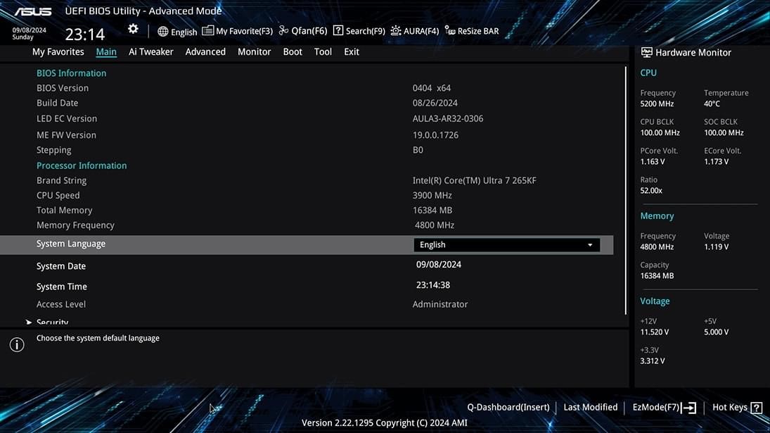 Bo mạch chủ Asus B860M AYW GAMING WIFI