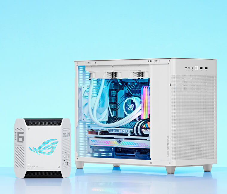 Router ASUS ROG Rapture GT6 White WiFi6/ Gaming/ AiMesh/ Dual WAN/ MU-MIMO