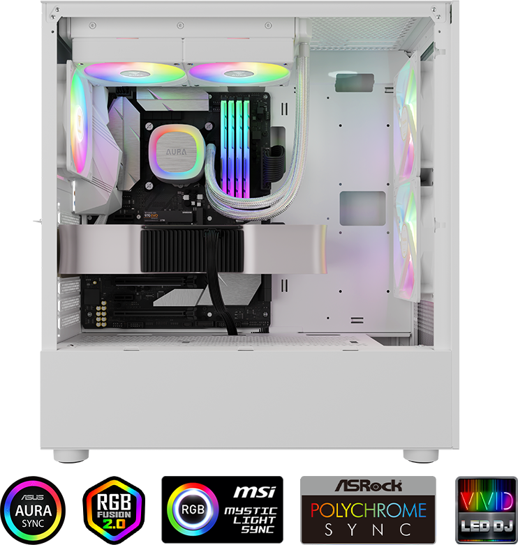 Bộ Tản Nhiệt Nước AIO Gamidas AURA GL240 V2 White