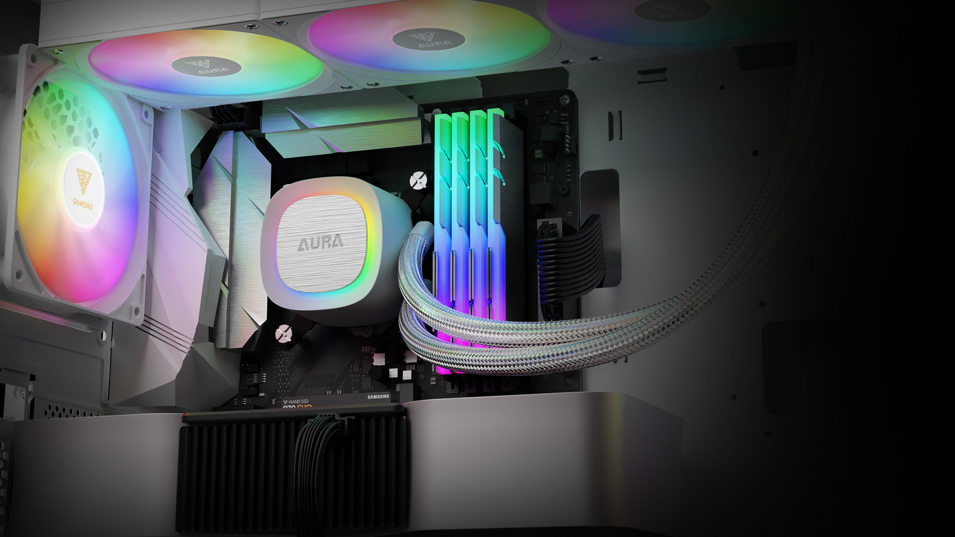 Bộ Tản Nhiệt Nước AIO Gamidas AURA GL360 V2 White