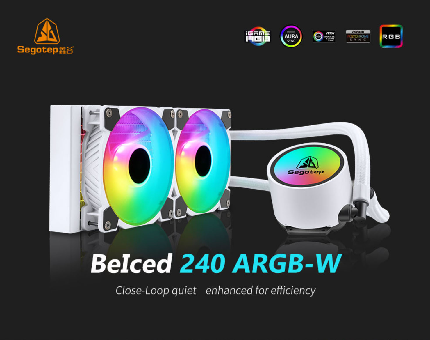 Tản nhiệt nước CPU Segotep Beiced 240 ARGB-W ITX Màu Trắng