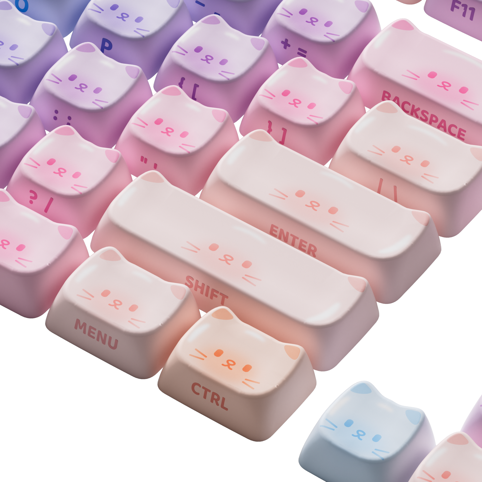 Bộ Keycap AKKO Colorful Cats MAO (PBT Dye-subbed / MAO profile / 142 nút)