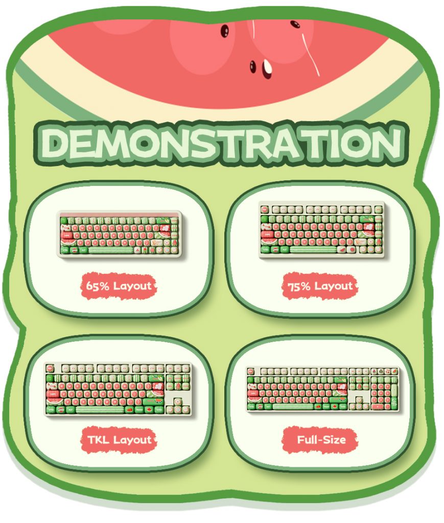 Bộ Keycap AKKO Watermelon (PBT Dye-subbed / MOG profile / 138 nút)