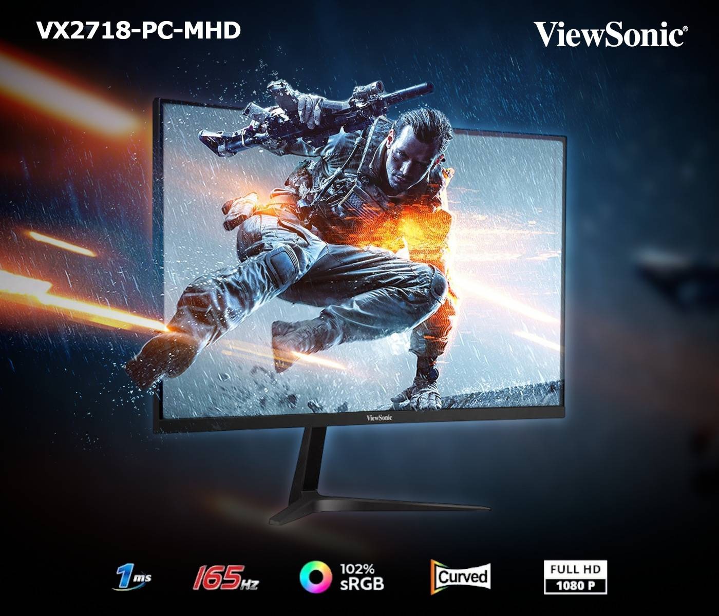 Màn Hình Gaming ViewSonic VX2718-PC-MHD 27 inch FHD VA 180Hz