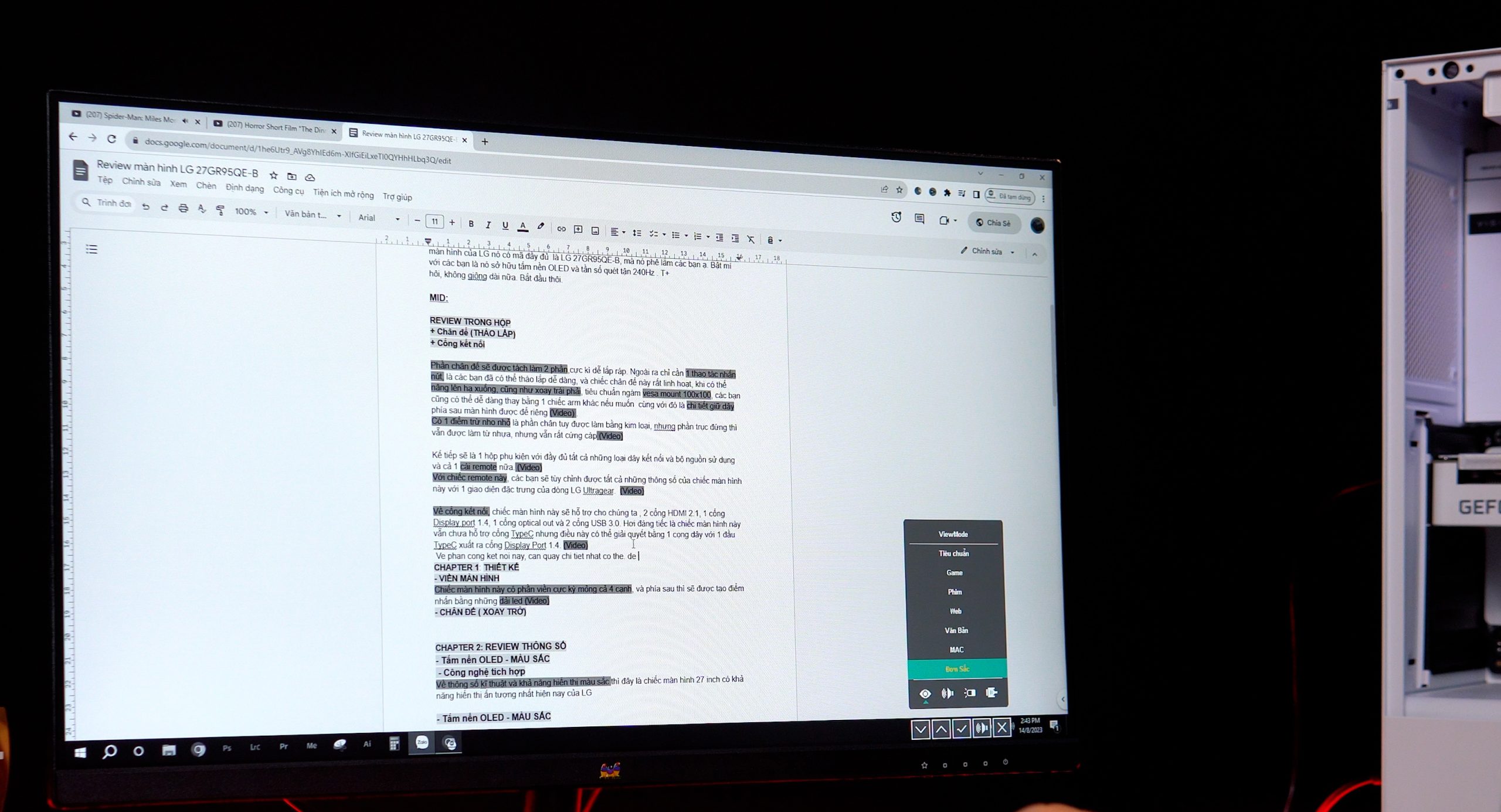 Màn Hình ViewSonic VA2432-H 24 Inch FHD IPS 100Hz 1ms 104% sRGB