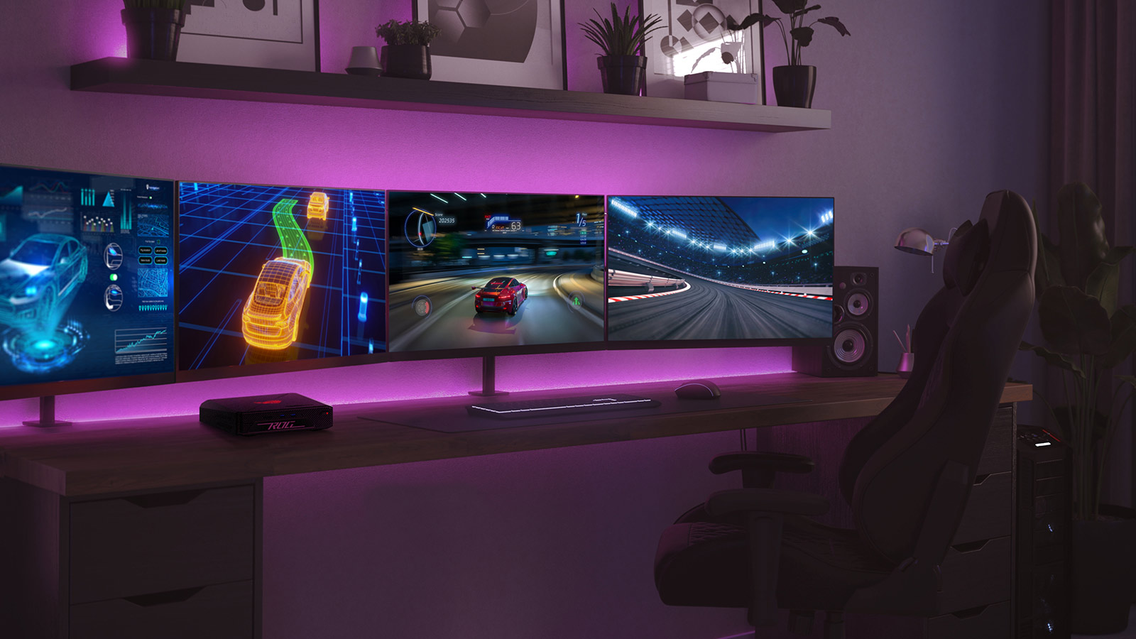 Máy bộ Mini PC Asus ROG NUC RNUC14SRKU7168A1I (Core Ultra 7 155H / 16GB D5 / RTX 4060/ 512GB SSD / Wifi6E / Win11)