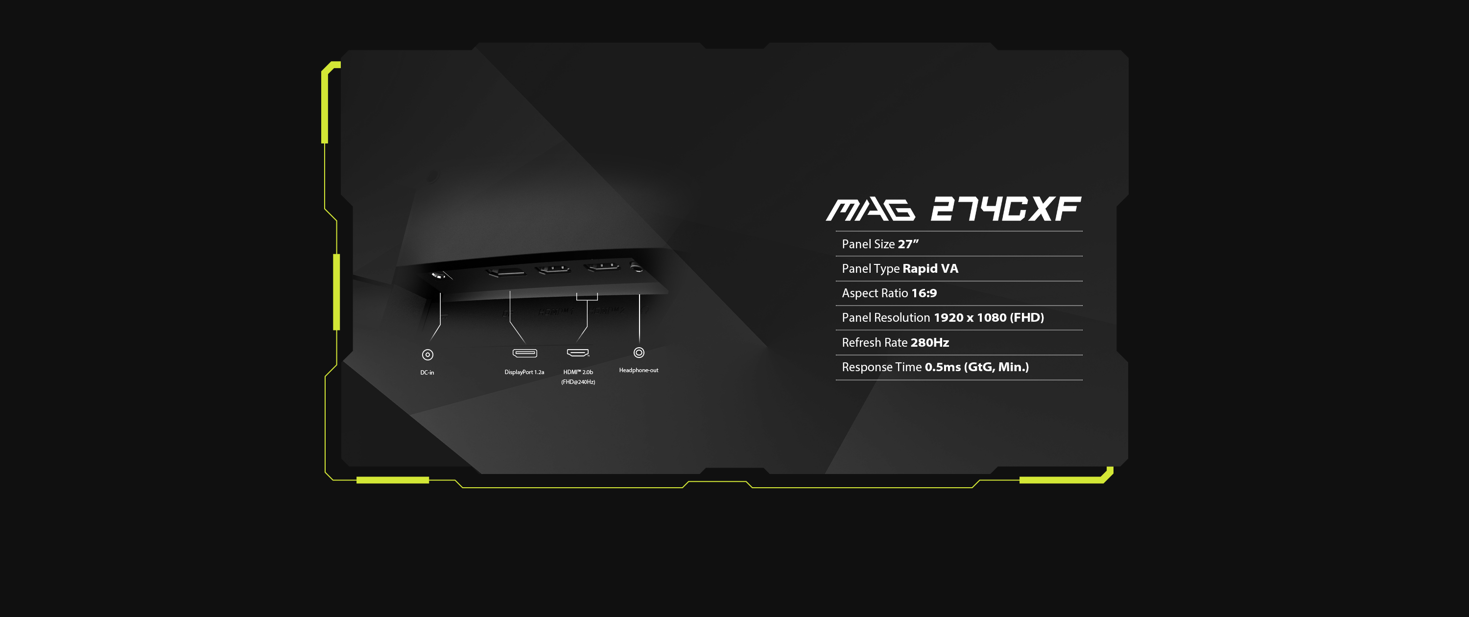 Màn Hình MSI MAG 274CXF 27 inch FHD VA 280Hz 0.5ms