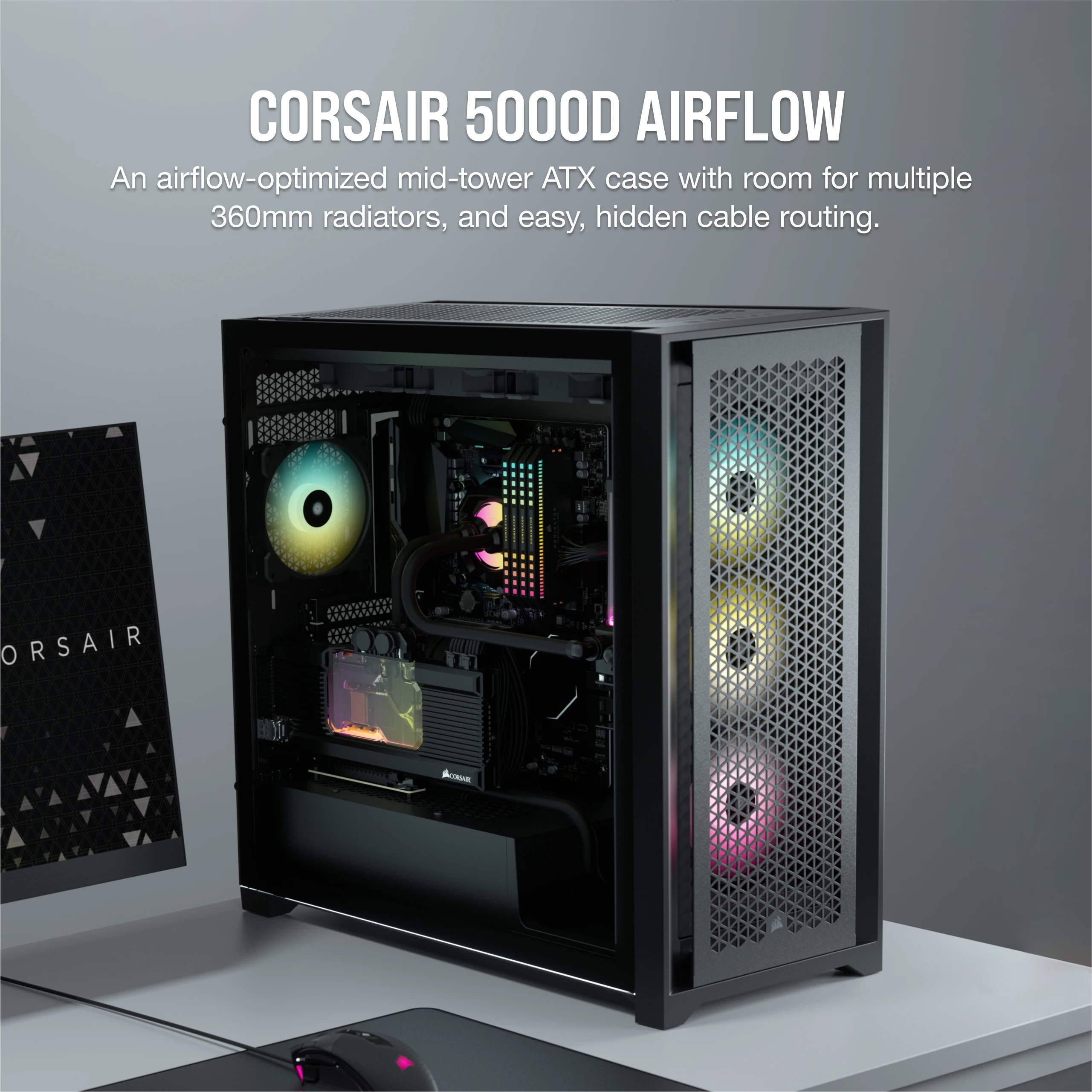 Vỏ Máy Tính Corsair 5000D Airflow Tempered Glass Black Mid Tower ATX