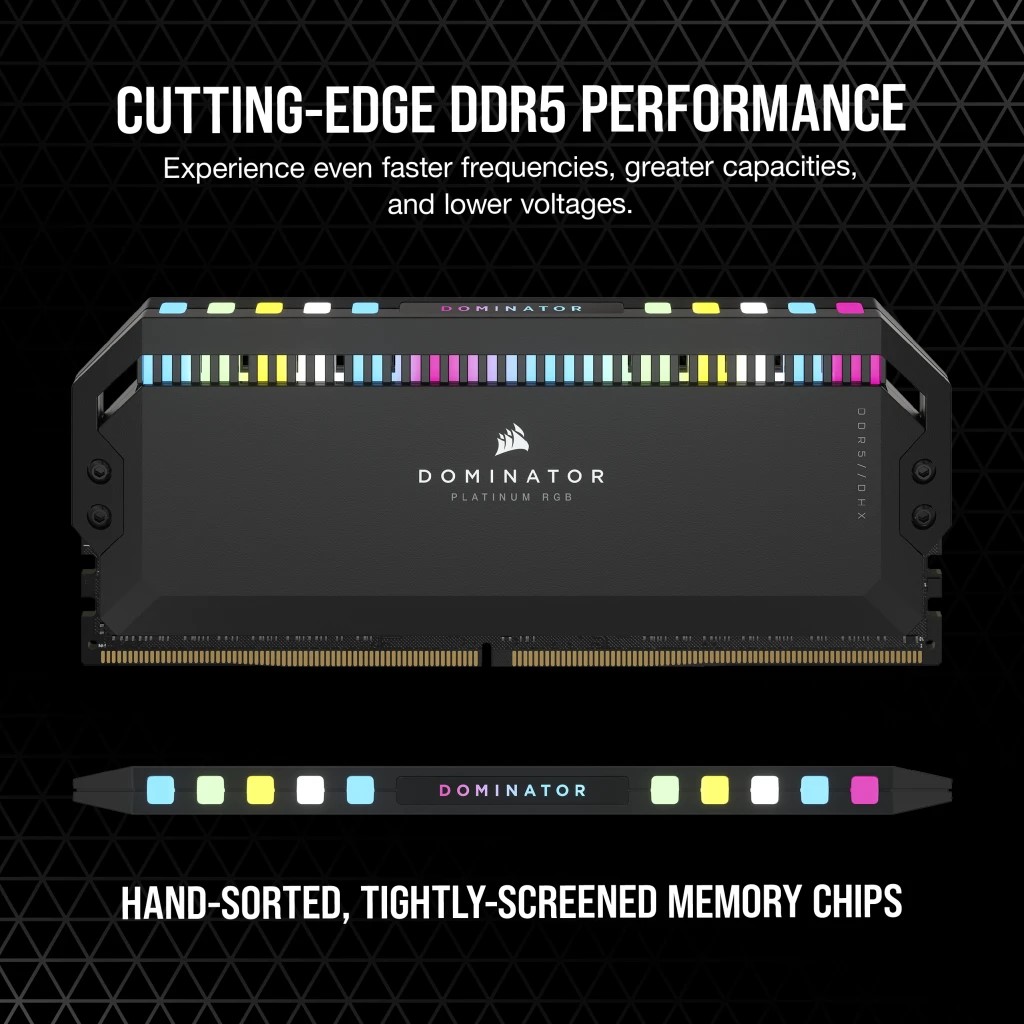 Ram PC Corsair Dominator Platinum RGB Black 32GB 6200MHz DDR5 (2x16GB)