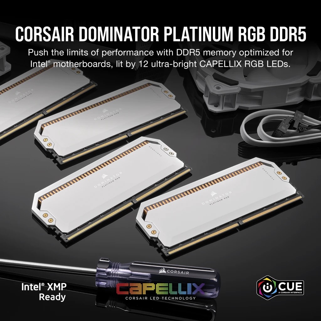 Ram PC Corsair Dominator Platinum RGB White 64GB 5600MHz DDR5 (2x32GB)_CMT64GX5M2B5600C40W
