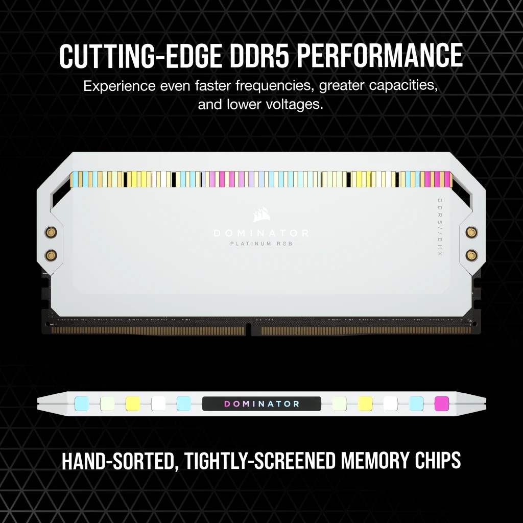 Ram PC Corsair Dominator Platinum RGB White 64GB 5600MHz DDR5 (2x32GB)_CMT64GX5M2B5600C40W