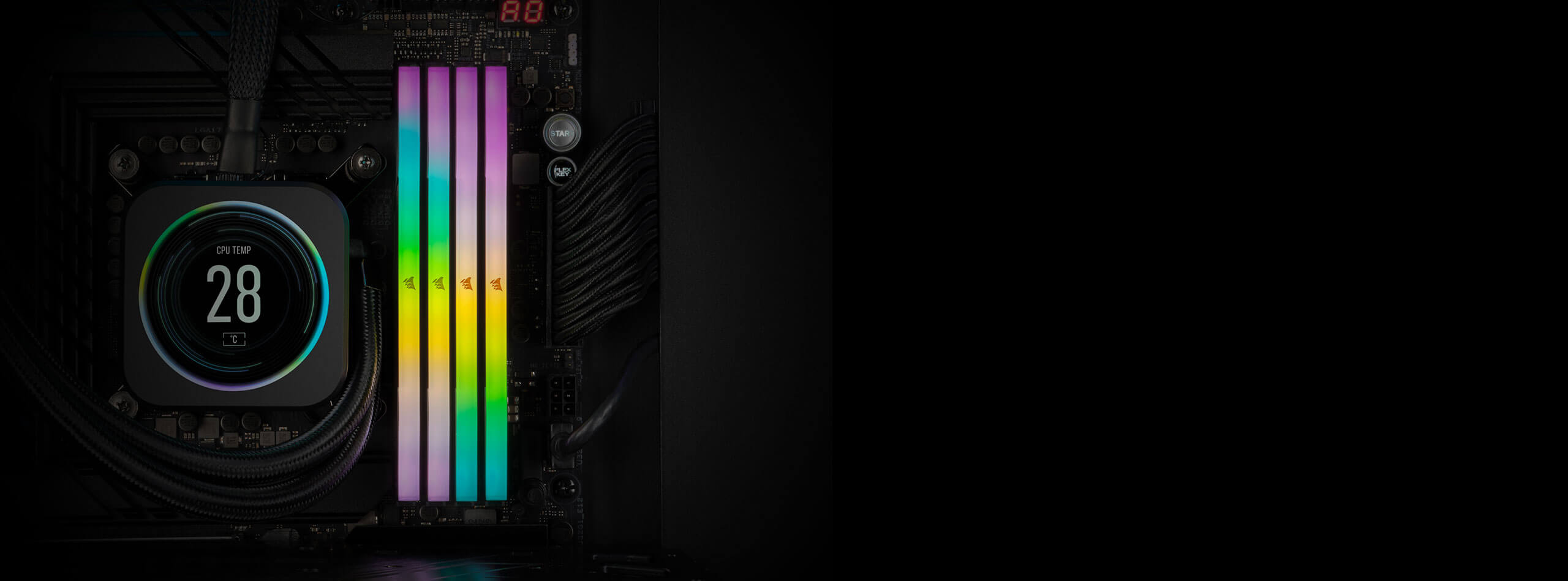 Ram PC Corsair Vengeance RGB 32GB (2x16Gb) DDR5 5600Mhz