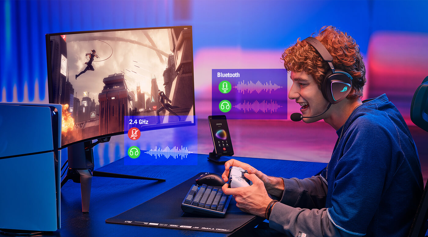 Tai Nghe Gaming Không Dây ASUS ROG Delta II