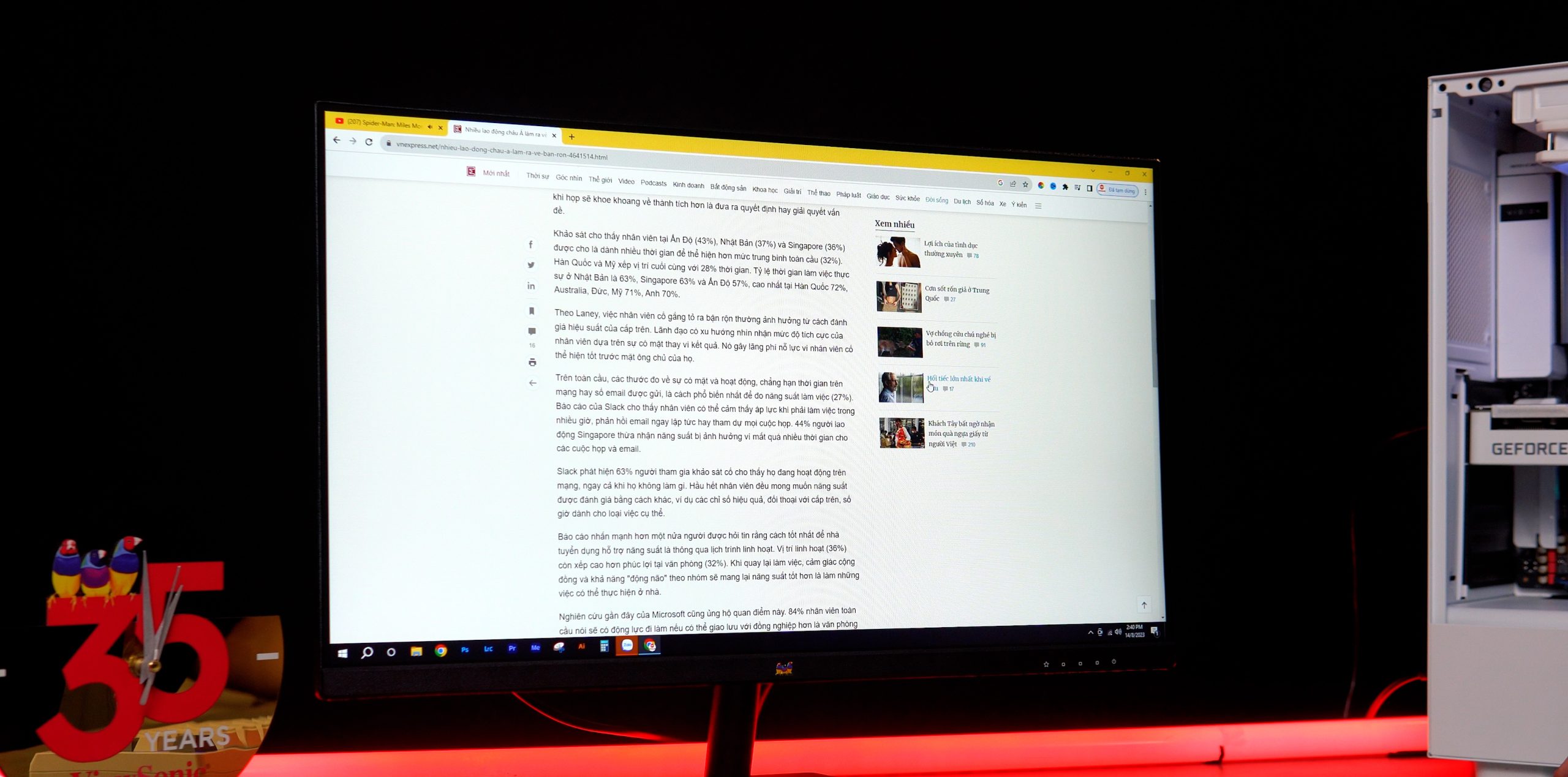 Màn Hình ViewSonic VA2432-H 24 Inch FHD IPS 100Hz 1ms 104% sRGB