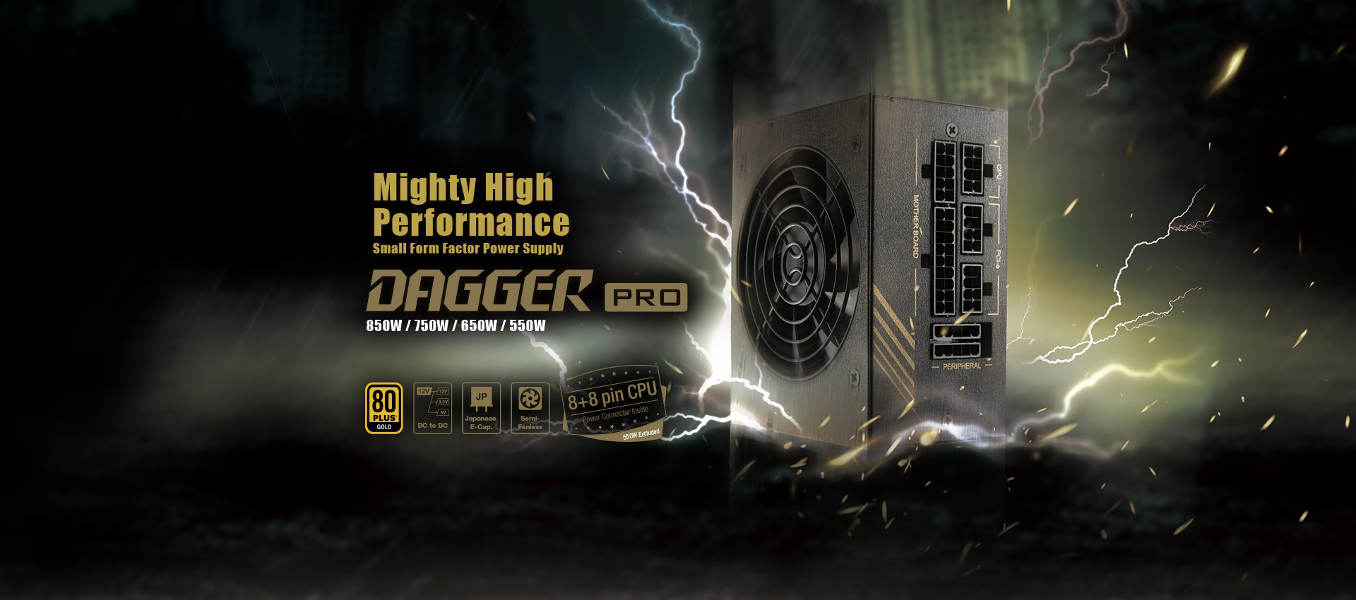 Nguồn FSP DAGGER PRO 650W SFX 80 Plus Gold Fully-Modular