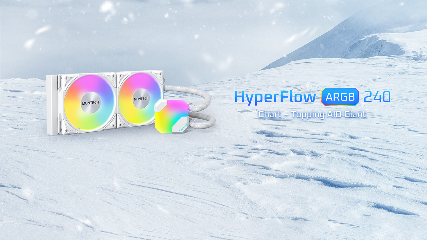 Bộ tản nhiệt nước AIO CPU Montech HyperFlow 240 White ARGB