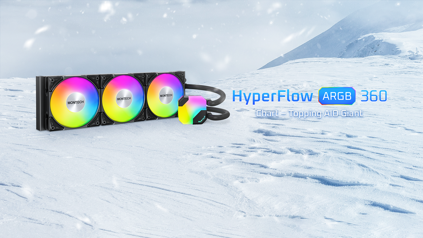 Bộ tản nhiệt nước AIO CPU Montech HyperFlow 360 Black ARGB