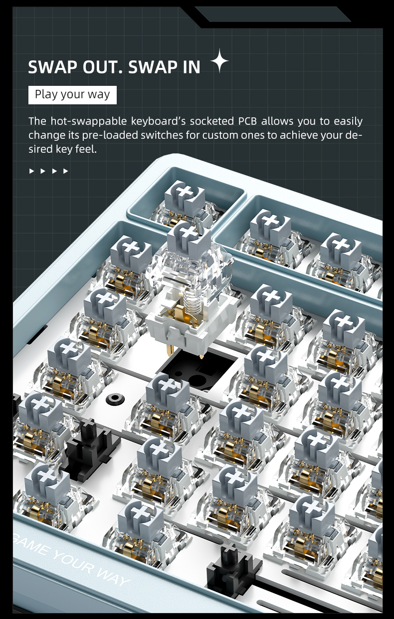 Bàn Phím Cơ Gaming Machenike K600T-B82 WIRELESS White Purple classic