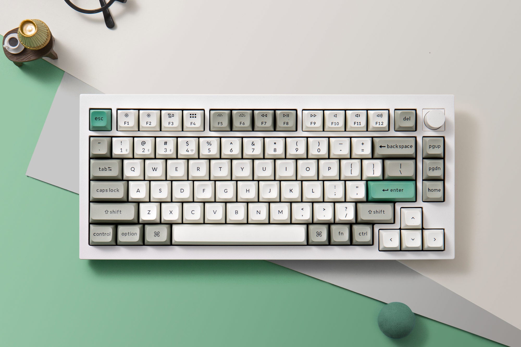 Bàn Phím Cơ Không Dây Keychron Q1 Max Shell White RGB Knob Hotswap (Gateron Sw)