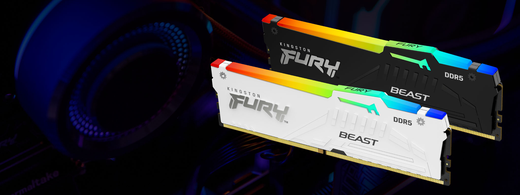 Ram PC Kingston Fury Beast RGB White 32GB 5600MHz (2x16GB)