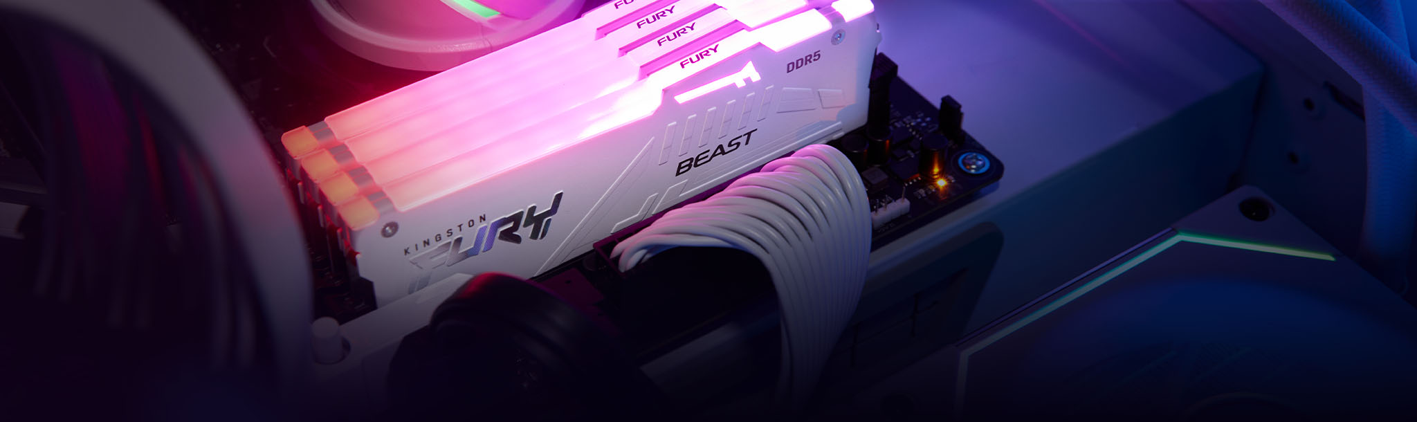 Ram PC Kingston Fury Beast RGB White 32GB 5600MHz (2x16GB)
