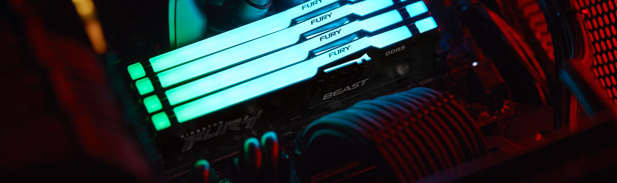 Ram PC Kingston Fury Beast RGB 32GB 5200MHz DDR5 (2x16GB)