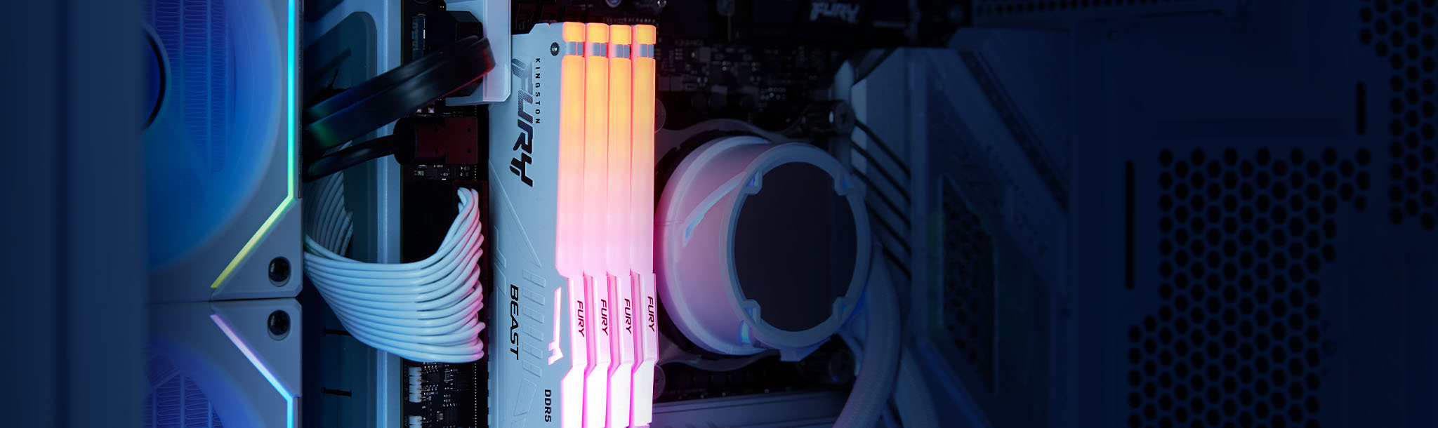 Ram PC Kingston Fury Beast RGB White 32GB 5600MHz (2x16GB)