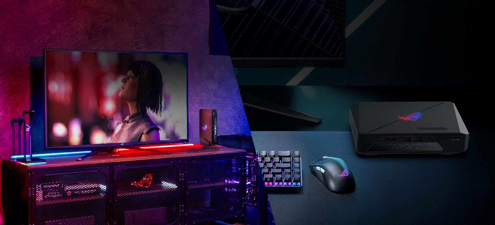 Máy bộ Mini PC Asus ROG NUC RNUC14SRKU9189A1i (Core Ultra 9 185H / 32GB D5 / RTX 4070/ 1TB SSD / Wifi6E / Win11)