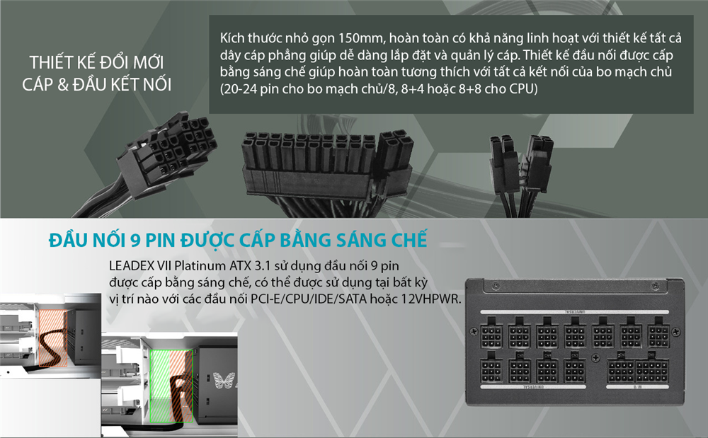 Nguồn máy tính Super Flower Leadex VII Platinum Pro 1000W Black ATX 3.1 PCIe 5.1 80 Plus Platinum