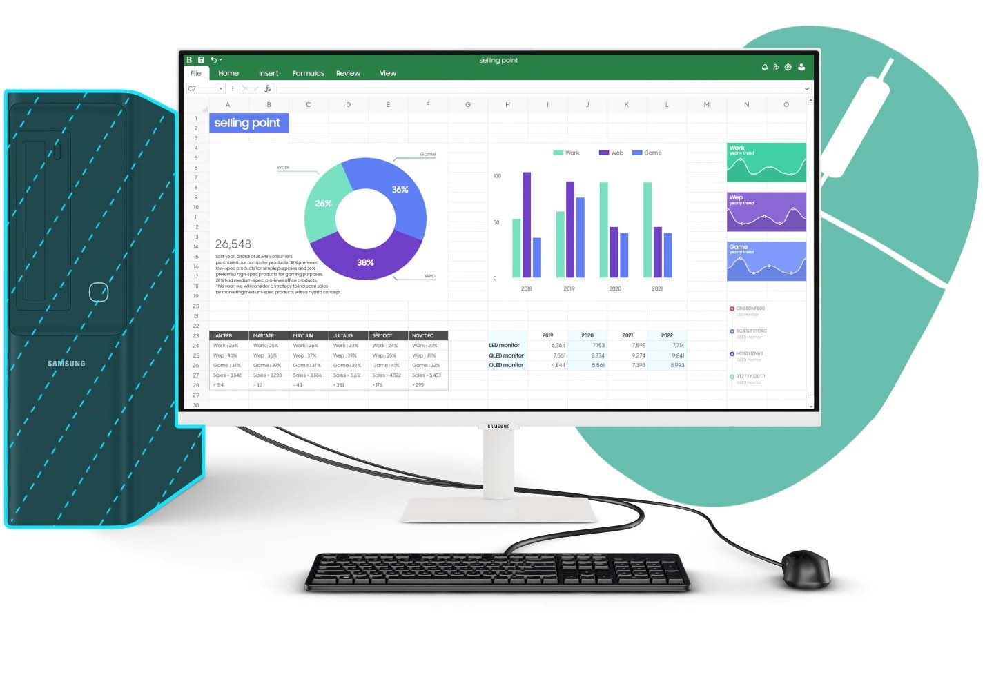 Màn Hình Thông Minh SamSung M5 M50C LS32CM501EEXXV 32 inch FHD VA 60Hz