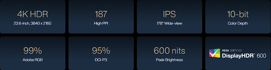 Màn Hình đồ hoạ Asus ProArt PA24US 24 inch IPS UHD 4K 95% DCI-P3 HDR 600 12G-SDI