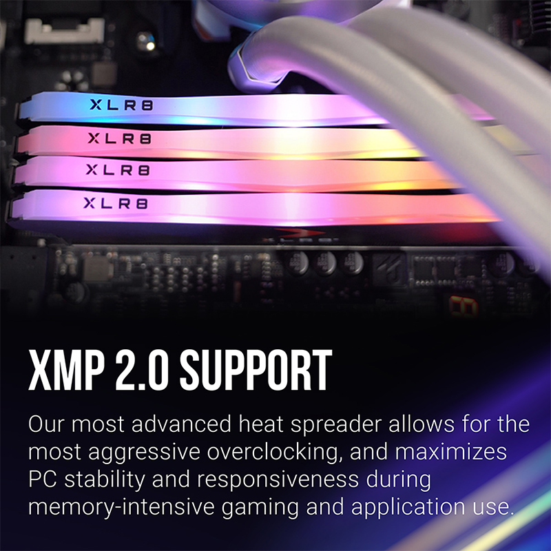 Ram PC PNY XLR8 Gaming EPIC-X RGB 16GB 3200 Mhz White (MD16GD4320016XRGBW)