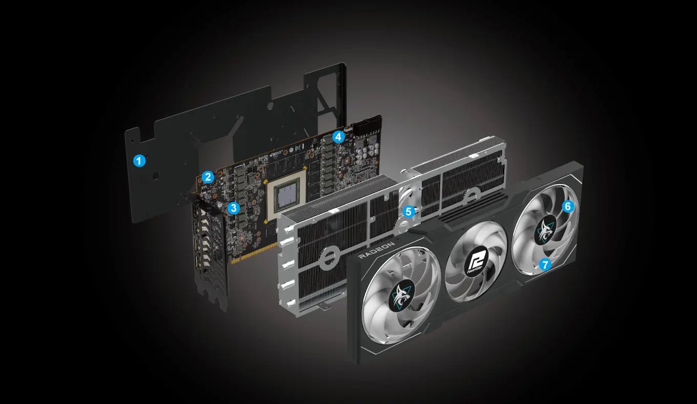 Card màn hình Power Color Hellhound AMD Radeon RX 7900 XTX 24GB GDDR6 (RX 7900 XTX 24G-L/OC)