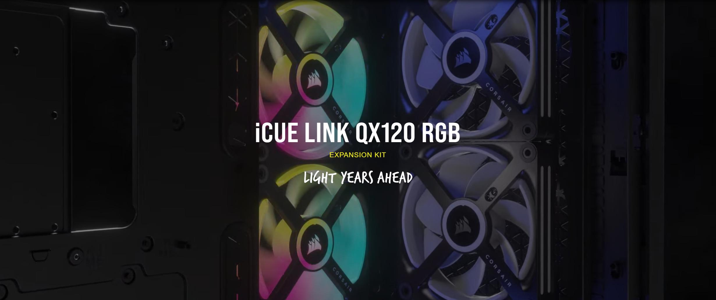 Fan Corsair iCUE LINK QX120 RGB 120mm PWM Magnetic Dome Black - Expansion Kit