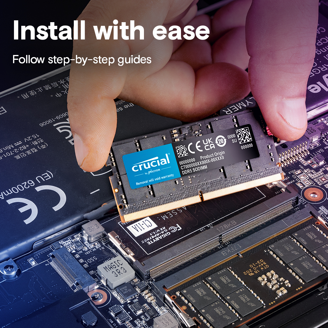 Ram Laptop Crucial 8GB DDR5 Bus 4800Mhz (CT8G48C40S5)